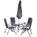 Rio Reclining Dining Set - 4 Seater With Parasol